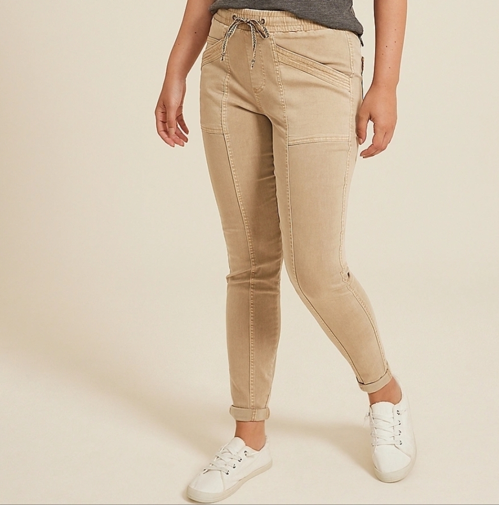 Maurices Canvas Joggers Tan XL